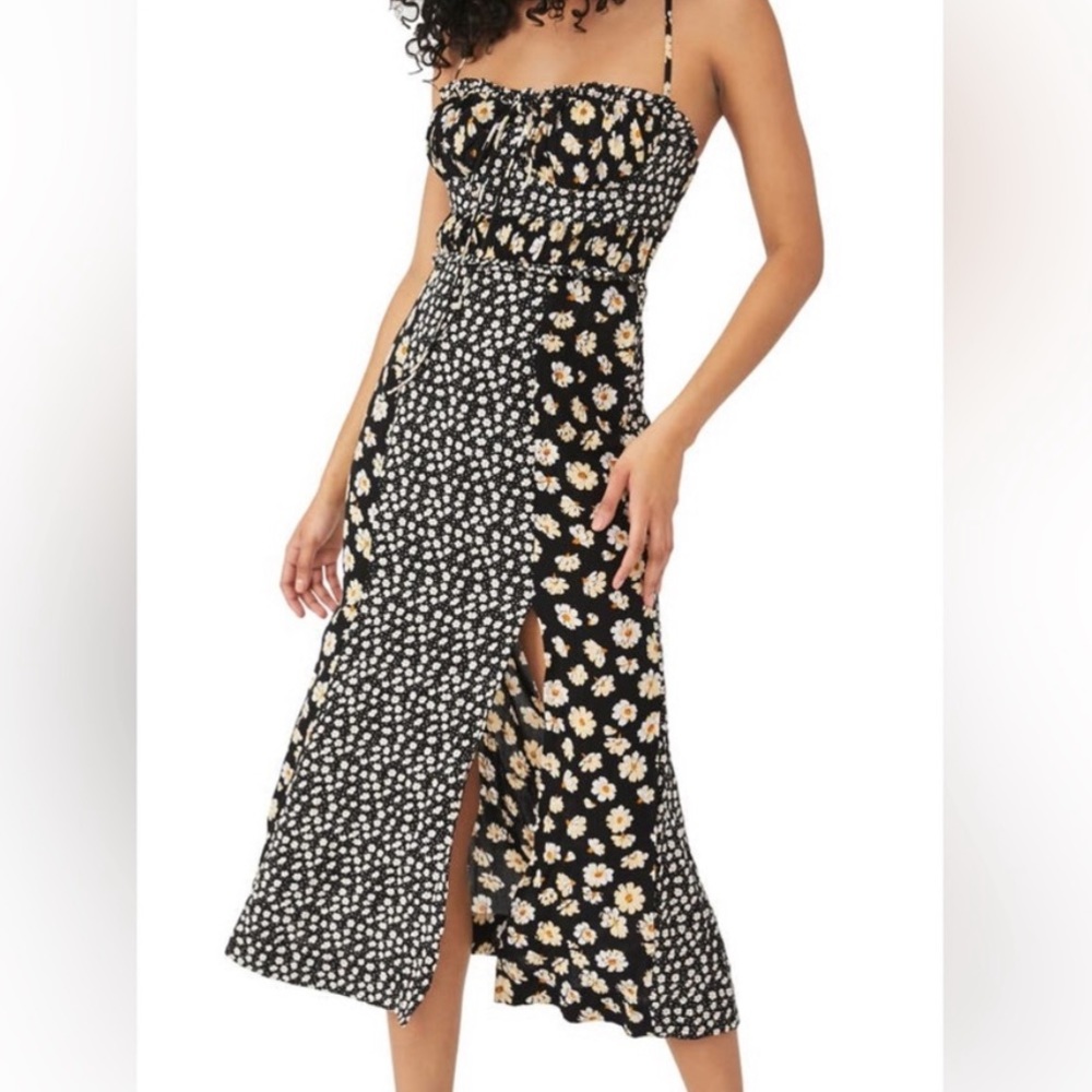 Xs free people floral dress with slit